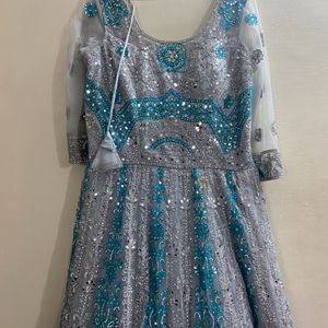 Price Drop  New Pretty Grey And Blue Gown