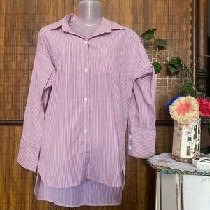 Pink Striped Shirt For Women