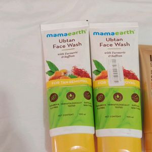 Himalaya & mamaEarth Ubtan Face Wash & Lakme Sun E