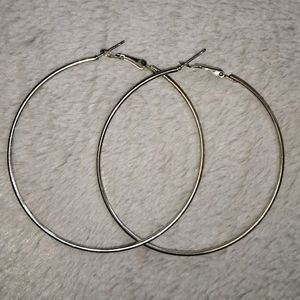 Big Silver Hoop Earrings