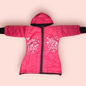 Jacket With Hoodie For Cute Baby Girl (Red)