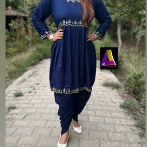 Peplum Kurta With Pleated Tulip Pant