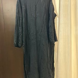 BLACK CHIKANKARI THREADWORK KURTA🖤