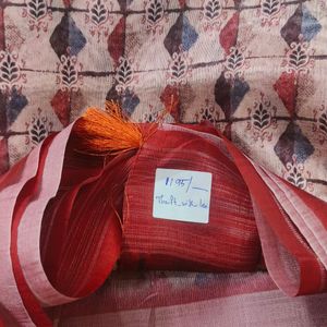 Red Cotton Saree