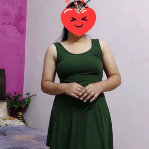 Dark Green Skater Dress