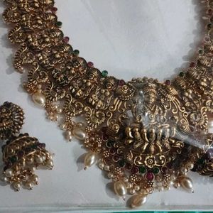 Antique Lakshmi Devi jewellery pearl set