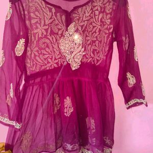 Real Mirror CHIKANKARI Kurti