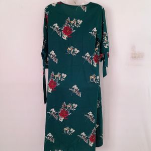 Green Floral Printed Dress (Women's)