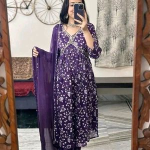 New Purple Kurta Set