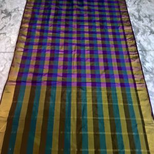 Mixed Kanjeevaram Multi Checks Silk Saree🥰