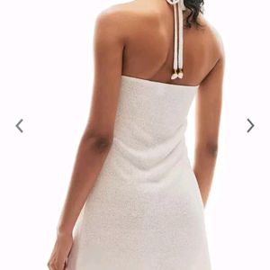 Beat Detail Halter Neck Dress