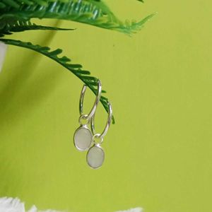 Pure Silver With Moonstone Earing