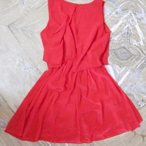 Red Georgette Dress (cinched waist)