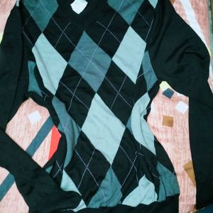 Korean Argyle Pattern Oversized Sweater