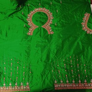 Guttapusalu Heavy Maggam Work Design Blouse Piece