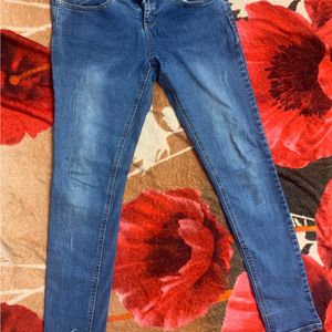 Blue slim fit high quality denim jeans