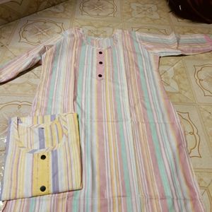 New Cotton Striped Kurti For Women