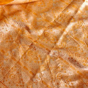 100% Pure Silk Tangy Orange banarasi