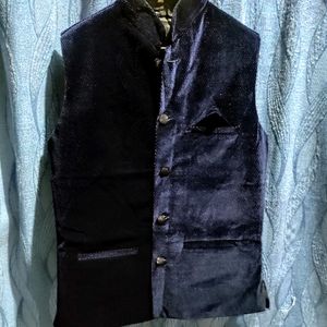 Navy Blue Velvet Blazer