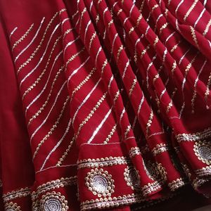 Georgette Saree With Beautiful Sequence Work