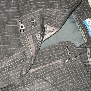 y2k grey pinstriped trousers