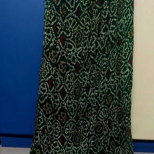 Beautiful bottle green bandhani silken dupatta