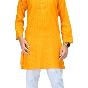 Boys Ethnic Kurta And Pajama Set ( Yellow)