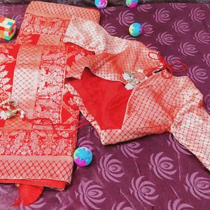 Red Kanjiwaram Silk Weaving Classic Saree