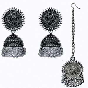 Earrings With Mangtika Set For Women