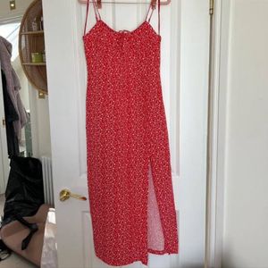 Zara Red Slit Summer Dress