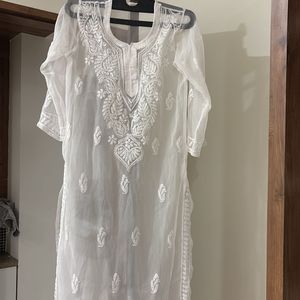 Chikankari Long Kurti