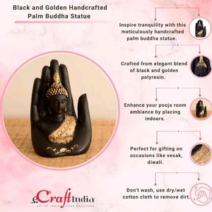 Golden Handcrafted Palm Buddha Showpiece