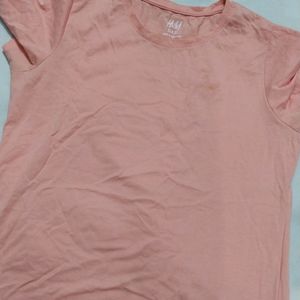 Baby Pink Colour T Shirt Stretchable For All Size