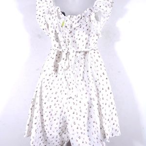 White Floral Printed Playsuit (Women's)