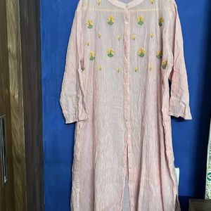 🌸Cotton Button Up Shirt Kurti (Free Size)🌸