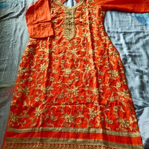 Stitch Orange Kurti