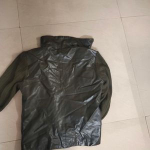 Fancy Leather And Wool Jacket For Women