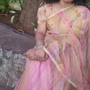 Organza Saree With Ready blouse