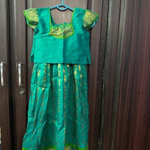 Beautiful Pattu Lehanga Set For Kids 👧