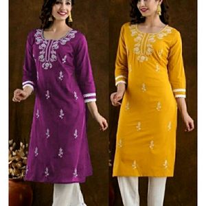 New Woman Kurtis2 Pices Lace Free