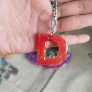 Resin Keychain Letter D