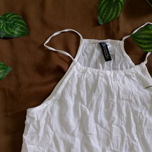 Branded White Crop Top.