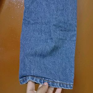 High Waist Blue Straight Fit Jeans