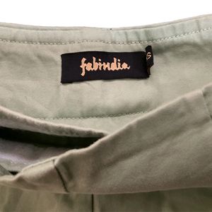 Mint Green Fabindia Formal Pant