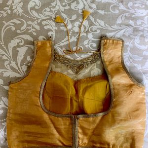 Golden Padded Blouse With deep back