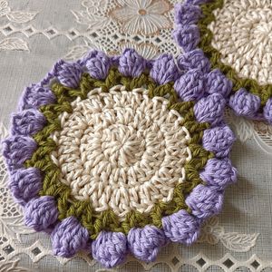 2pcs Crochet Tulip Tea Coaster Set