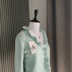 Pinteresty Pastle Blue Cardigan With Heart Buttons