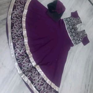 Like New Dark Purple Colour Long Frock.