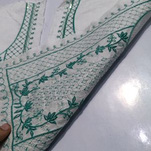 Combo Of 2 Neck Embroidery Patches White RamaGreen