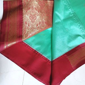 💥🆕️ Pista-Maroon Saree